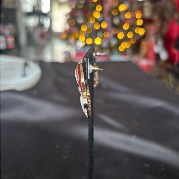 NEW Winking Jolly Santa Earrings NWOT - Picture 4 of 11